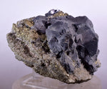9.8cms GALENA QUARTZ PYRITE CRYSTAL CUBIC PERU MINERAL SPECIMEN  GB18