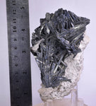 12cms STIBNITE QUARTZ CRYSTAL PERU MINERAL SPECIMEN COLLECTOR MB117