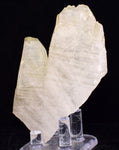 8.6cms TWIN QUARTZ JAPAN LAW CRYSTAL PERU MINERAL SPECIMEN QB113