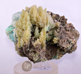 13cm STALACTITE SELENITE CALCITE DRUZY CHRYSOCOLLA MALACHITE LILY MINE PERU DB97