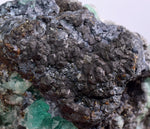 15.5cms GEOCRONITE GREEN FLUORITE  CRYSTAL GALENA PERU MILPO PERU SHINY KB22