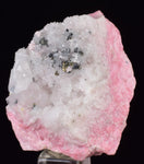 4.1cms RHODOCHROSITE ROSETTE PYRITE QUARTZ PERU PINK CRYSTALS MINERAL RB482