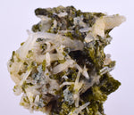3.8cms EPIDOTE QUARTZ CRYSTALS PERU CLUSTER COLLECTOR GREEN COLOR MINERAL CB145