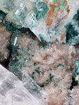 14cms GEM ATACAMITE INSIDE SELENITE CRYSTAL LILY MINE 2000 DISCOVERY PERU AB183