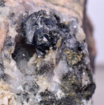 5.6cm ACANTHITE RHODOCHROSITE CHALCOPYRITE PYRARGYRITE QUARTZ CRYSTAL PERU HB182