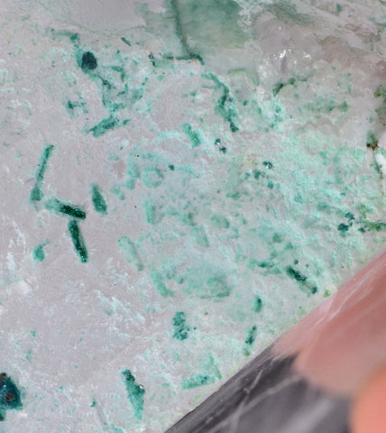 7.7cms GEM ATACAMITE INSIDE SELENITE CRYSTAL LILY MINE 2000 DISCOVERY PERU AB117