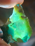 13grs GEM SILICA CHRYSOCOLLA LILY MINE PERU CHALCEDONY QUARTZ BLUE ROUGH SB145