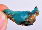 3.4grs GEM SILICA CHRYSOCOLLA LILY MINE PERU CHALCEDONY QUARTZ BLUE ROUGH SB157