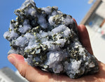 14cm BLUE DOLOMITE SELLAITE CRYSTALS CHALCOPYRITE QUARTZ CALCITE PERU GB35