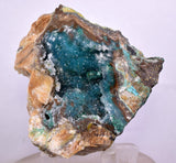 6.9cms DRUZY CHRYSOCOLLA QUARTZ PERU COPPER MINERAL SPECIMEN COLLECTOR DB87