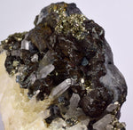 12cms GALENA QUARTZ PYRITE CRYSTAL CUBIC PERU MINERAL SPECIMEN  GB37
