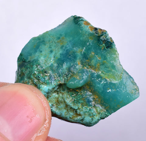 8.2grs GEM SILICA CHRYSOCOLLA LILY MINE PERU CHALCEDONY QUARTZ BLUE ROUGH SB143