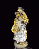0.8cm UNIQUE NATIVE GOLD INCAS PYRITE PERU QUARTZ THUMBNAIL CRYSTAL LB176