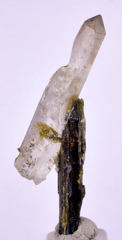 4.1cms PREMIUM EPIDOTE QUARTZ MINIATURE CRYSTALS PERU AESTHETIC COLLECTOR CB129
