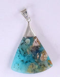 4cms BLUE OPAL SCENIC CABOCHON SILVER 950 PERU SEASCAPE PENDANT JEWELRY BB153