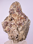 14cms GEM SPHALERITE RUBY BLEND ON QUARTZ PYRITE CRYSTALS PERU MB141