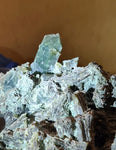 19cms EPIDOTE QUARTZ CRYSTALS PERU CLUSTER COLLECTOR GREEN COLOR MINERAL CB92