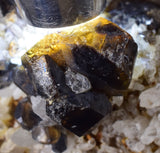 10.2cms TWIN CASSITERITE BRILLIANT CRYSTALS FACET GRADE  BOLIVIA MINERAL EB54