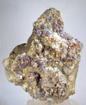 14cms GEM SPHALERITE RUBY BLEND ON QUARTZ PYRITE CRYSTALS PERU MB141