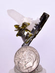 3cms PREMIUM EPIDOTE QUARTZ MINIATURE CRYSTALS PERU AESTHETIC COLLECTOR CB132