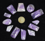LOT 12 AMETHYST CABOCHONS QUARTZ  BOLIVIA JEWELRY PENDANT BB328
