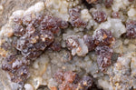 14cms GEM SPHALERITE RUBY BLEND ON QUARTZ PYRITE CRYSTALS PERU MB141