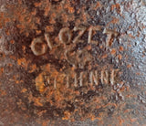 46cm  LENTICULAR MINERS LAMP FRANCE CLOZET TUNNEL RARE LANTERN IRON CAST NB05