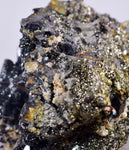 7cms GEM TETRAHEDRITE PYRITE QUARTZ BORNITE CRYSTALS PERU MINERAL SPECIMEN IB74