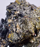 7cms GEM TETRAHEDRITE PYRITE QUARTZ BORNITE CRYSTALS PERU MINERAL SPECIMEN IB74