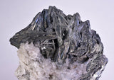 12cms STIBNITE QUARTZ CRYSTAL PERU MINERAL SPECIMEN COLLECTOR MB117