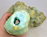22cm MELANTERITE VOLCANO HOLE INSIDE STALACTITE CHALCANTHITE CRYSTAL PERU  FB77