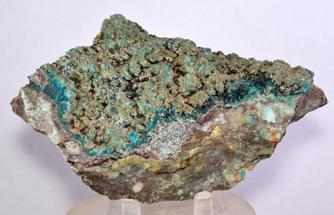 12.5cms DIOPTASE CRYSTALS PERU QUARTZ CHRYSOCOLLA MINERAL SPECIMEN KB40
