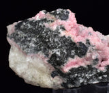 7.5cms RHODOCHROSITE QUARTZ CALCITE CRYSTALS JORDANITE (?) GALENA PERU RB510