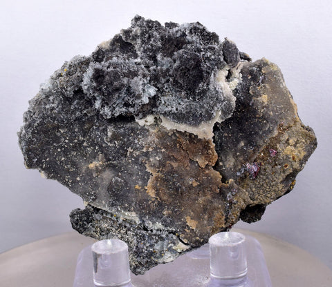 5.5cms PROUSTITE RUBY SILVER  QUARTZ PERU UCHUCCHACUA MINE MINERAL HB211