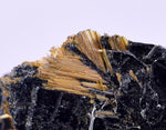 3.2cms GOLDEN RUTILE HEMATITE SPRAY NEEDLES CRYSTALS TITANIUM BAHIA BRAZIL  XB03