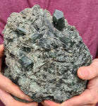 19cms EPIDOTE QUARTZ CRYSTALS PERU CLUSTER COLLECTOR GREEN COLOR MINERAL CB92