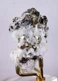 7.2cms PYRITE CUBIC QUARTZ CALCITE PERU SHINY CRYSTALS MINERAL COLLECTOR MB23