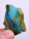 10grams BLUE OPAL SLAB PERU SCENIC QUALITY TRANSLUCENT JEWELRY COLLECTOR OB73