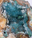 6.9cms DRUZY CHRYSOCOLLA QUARTZ PERU COPPER MINERAL SPECIMEN COLLECTOR DB87
