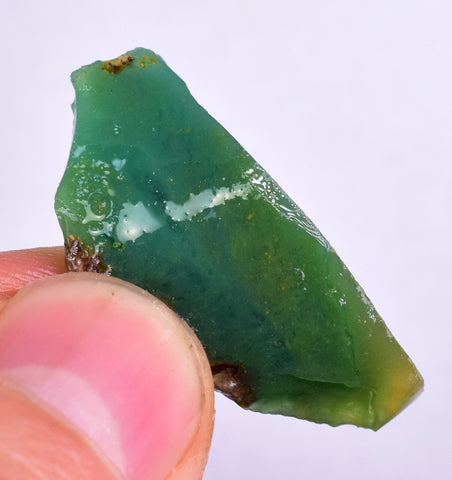 5.1grs GEM SILICA CHRYSOCOLLA LILY MINE PERU CHALCEDONY QUARTZ BLUE ROUGH SB158