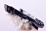 5.5cms HUBNERITE FLOATER QUARTZ CRYSTALS DOUBLY TERMINATED PERU MINERAL MB144