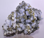 14cm BLUE DOLOMITE SELLAITE CRYSTALS CHALCOPYRITE QUARTZ CALCITE PERU GB35