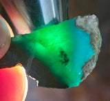 4grs GEM SILICA CHRYSOCOLLA LILY MINE PERU CHALCEDONY QUARTZ BLUE ROUGH SB154