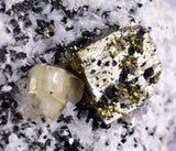 10.5cms GEM PYRITE APATITE SCHEELITE (?) SPHALERITE QUARTZ PERU CRYSTALS MB129