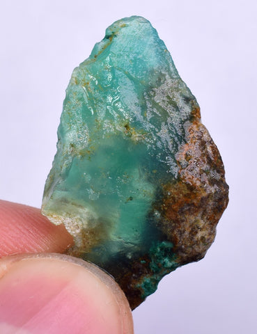 4grs GEM SILICA CHRYSOCOLLA LILY MINE PERU CHALCEDONY QUARTZ BLUE ROUGH SB155