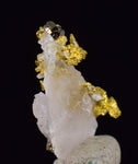 0.6 cms UNIQUE NATIVE GOLD INCAS PYRITE CUBES PERU QUARTZ CRYSTALS LB125