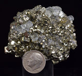 5.4cms PYRITE CUBIC FLUORITE PERU SHINY CRYSTALS MINERAL COLLECTOR MB133
