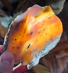 345 grams GEM PINK OPAL HONEY OPAL PERU ROUGH SLAB COLOR TRANSLUCENT PB77