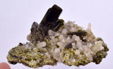 5.6cms PREMIUM EPIDOTE QUARTZ MINIATURE CRYSTALS PERU AESTHETIC COLLECTOR CB164