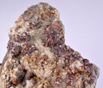 14cms GEM SPHALERITE RUBY BLEND ON QUARTZ PYRITE CRYSTALS PERU MB141
